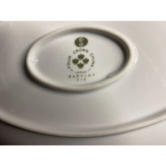 Barclay by Sango Gravy Boat w Attached Underplate Blue Band Laurel Blue Yellow - Picture 2 of 3